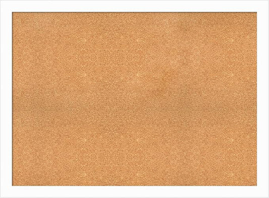 Amanti Art Natural Cork Board for Wall, 33x45 Vision Board with White Frame, Oversize Corkboard Office Decor for Home Organization, Casual Corkboard Pinboard to Display Items for Home Organization in-DeskLoop Office
