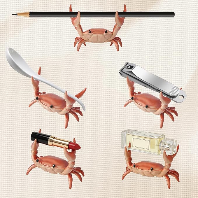 2 Pack Desk Crab Pen Holder, Creative Weightlifting Crab Pencil Stand Holder - Image 4