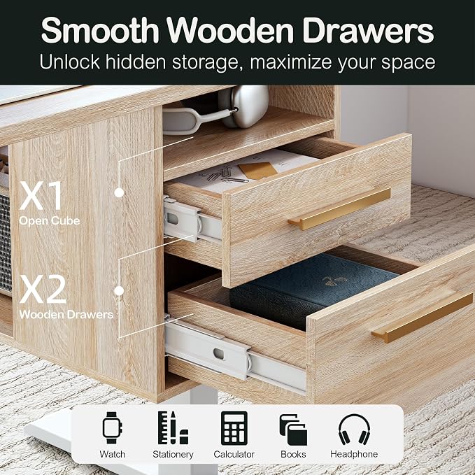 ModernMate Standing Desk with 4 Drawers, 47.2 x 23.6 Inch Whole Piece Height - Image 3