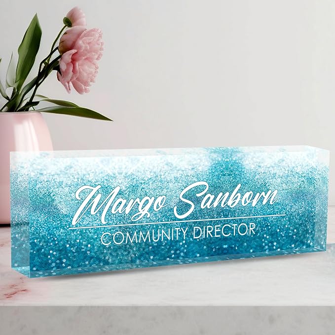 Personalized Name Plate for Office Desk Decor, Custom Gifts for Boss, Employee by AeekdookWoodenPuzzles