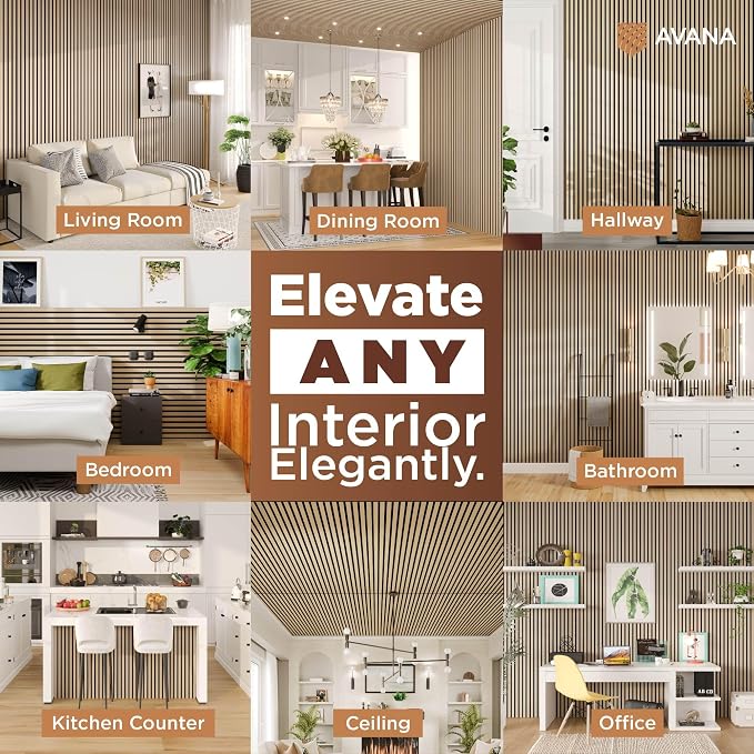 Avana Acoustic Wood Wall Panels – 94.4 x 12.6 Inch White Oak Acoustic Panels 2 - Image 3