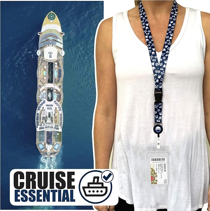 Cruise On Cruise Lanyard for Ship Cards – 2-Pack Retractable Badge & Waterproof - Image 2