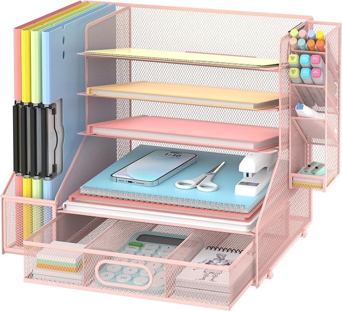 DALTACK Mesh Desk Organizer, 5-Tier Paper Letter Tray by DALTACK