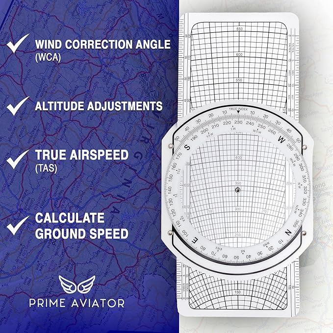 E6B Flight Computer for Pilots – Includes Aviation Plotter, Guidebook & Case – Compatible with IFR/VFR Charts – Flight Training Tool-DeskLoop Office