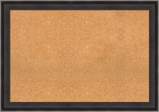 Amanti Art Natural Cork Board for Wall, 28x40 Vision Board with Black Wood Frame, Large Corkboard Office Decor for Home Organization, Casual Corkboard Pinboard to display items for home organization-DeskLoop Office