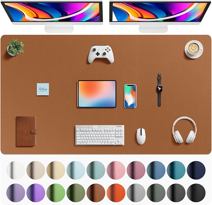 Aothia Faux Leather Desk Mat by AothiaSimpleNaturalUnique