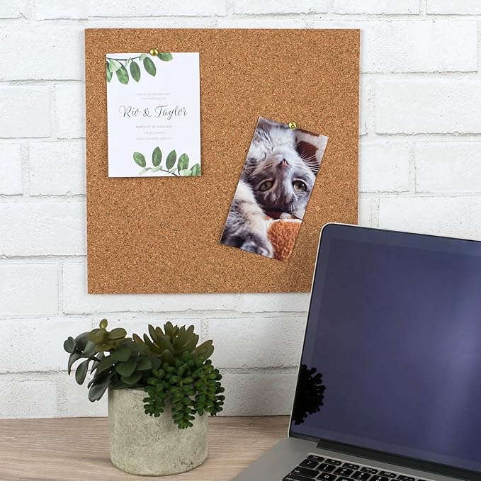 Quartet Cork Tiles, Bulletin Board Cork Panels 12" x 12" x 3/16", 4 Pack - Image 2