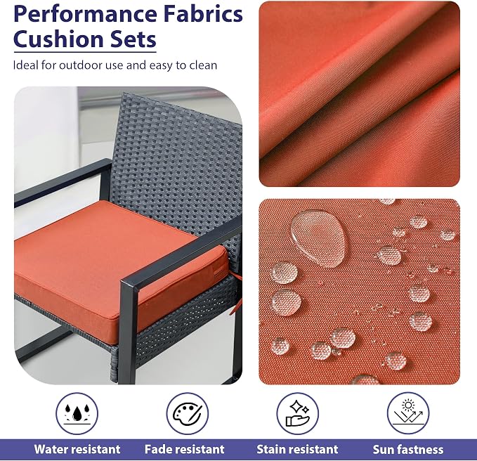 IPYNBAP Outdoor Chair Cushions Set of 4 -Waterproof Outdoor Seat Cushions - Image 3