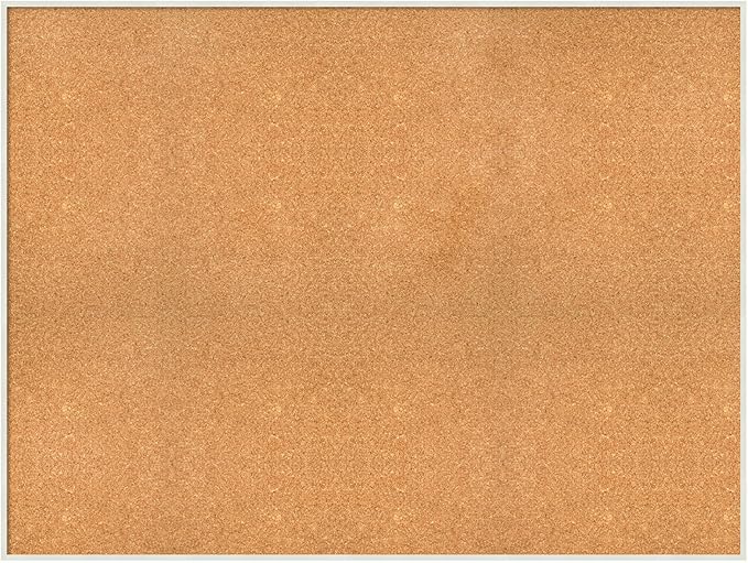 Amanti Art Natural Cork Board for Wall, 37x49 Vision Board with White Frame, Oversize Corkboard Office Decor for Home Organization, Modern Corkboard Pinboard to Display Items for Home Organization in-DeskLoop Office