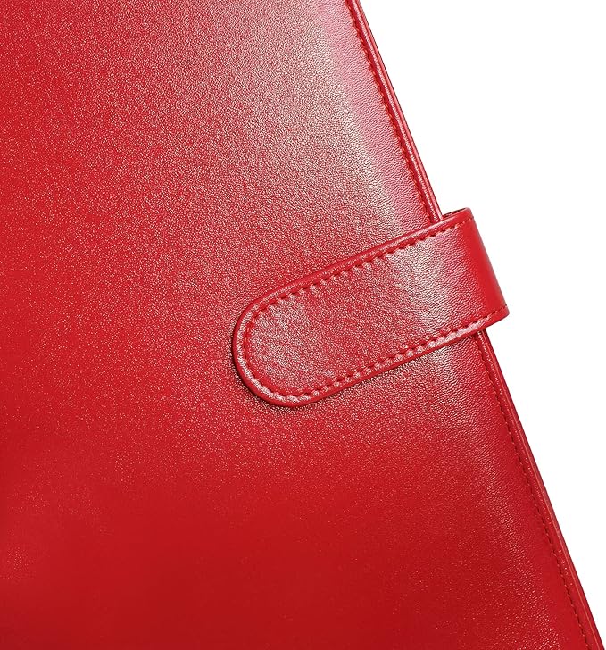 Mymazn Padfolio Clipboard Folder Portfolio, Faux Leather Storage Clipboard with Cover for Legal Pad Holder Letter Size A4 Writing Pad for Business School Office Conference Notepad Clip Boards (Red)-DeskLoop Office