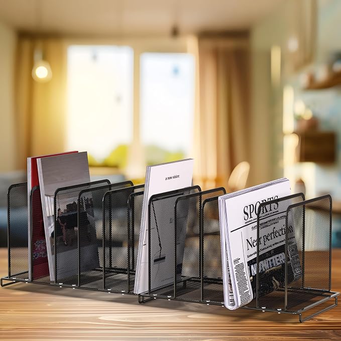Simple Houseware 5 Section Upright File Sorter Organizer - Image 5