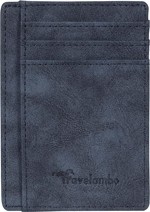Travelambo Slim Wallet Front Pocket Minimalist Leather RFID Blocking Medium Size - Image 4