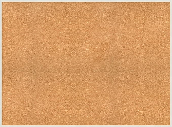 Amanti Art Natural Cork Board for Wall, 35x47 Vision Board with White Frame, Oversize Corkboard Office Decor for Home Organization, Modern Corkboard Pinboard to Display Items for Home Organization in-DeskLoop Office
