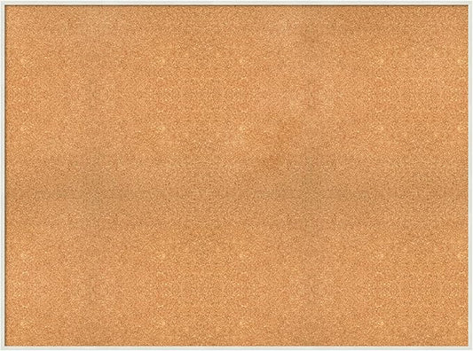 Amanti Art Natural Cork Board for Wall, 35x47 Vision Board with White Frame, Oversize Corkboard Office Decor for Home Organization, Modern Corkboard Pinboard to Display Items for Home Organization in-DeskLoop Office