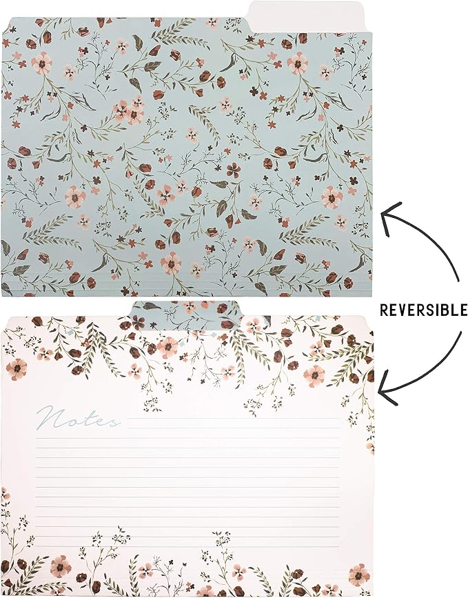 Steel Mill & Co. Set of 6 File Folders, Woodland Floral | Thick Sturdy - Image 2