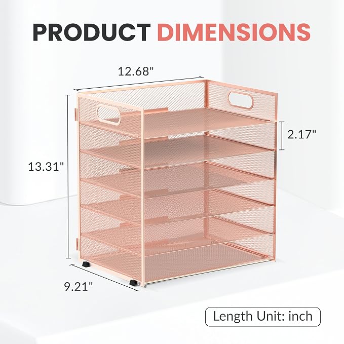 Daltack 6 Tier Paper Organizer for Desk, Paper Letter Tray Organizer for Desks - Image 2