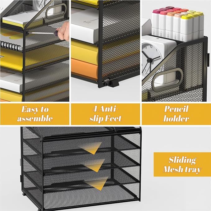 Letter Tray Paper, 5 Tier Desk Organizer - Image 4