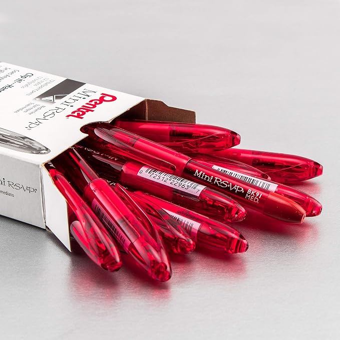 Pentel RSVP Mini Ballpoint Pen, Medium Line, 12 pack - Image 2