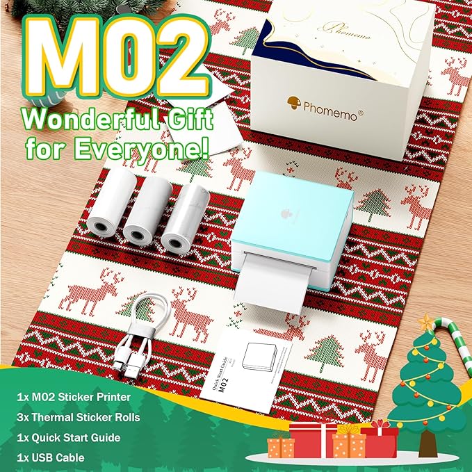 Phomemo Sticker Printer- Mini Sticker Printer Maker Machine, Mini Pocket Printers Instant Print for DIY Creation, Study Notes, Photos, Name Label, Portable Thermal Printers for Kids/Students/Teacher-DeskLoop Office