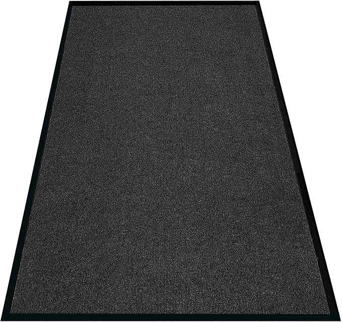 Front Door Mat, 3' x 6' Commercial Floor Mat, Heavy Duty Welcome Mat, Rubber Backing Non Slip Doormat for Entryway (Black, 3x6FT)-DeskLoop Office