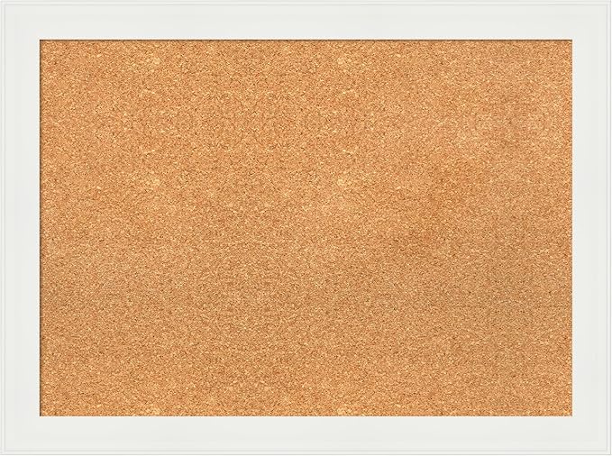 Amanti Art Natural Cork Board for Wall, 23x31 Vision Board with White Frame, Medium Corkboard Office Decor for Home Organization, Casual Corkboard Pinboard to Display Items for Home Organization in-DeskLoop Office
