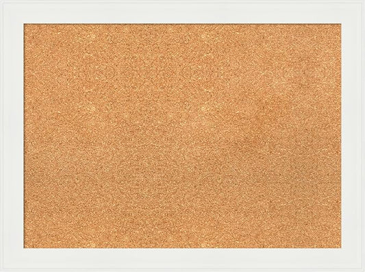 Amanti Art Natural Cork Board for Wall, 23x31 Vision Board with White Frame, Medium Corkboard Office Decor for Home Organization, Casual Corkboard Pinboard to Display Items for Home Organization in-DeskLoop Office