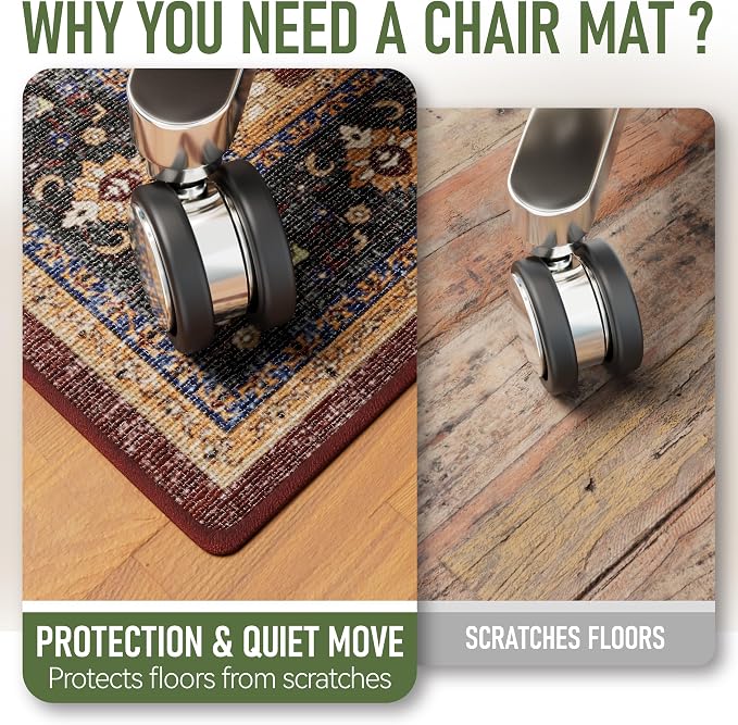 48"x60" Office Chair Mat for Hardwood, Under Desk Chair Mat for Home Office - Image 2