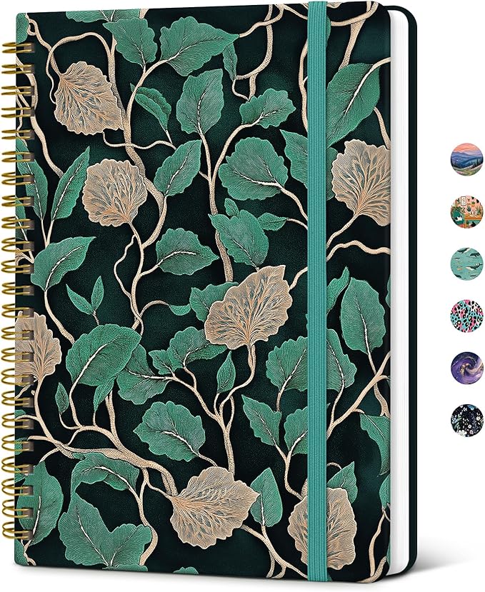 Taja Spiral Lined Journal for Women, Notebook for Work by Taja