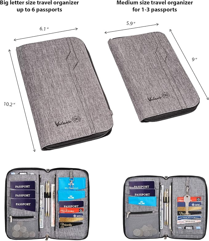 Valante Premium Family Travel Document Organizer Capacious RFID Passport Holder - Image 6