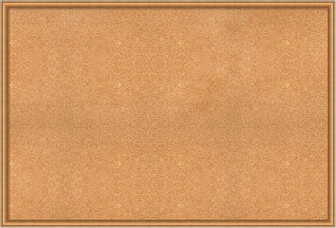 Amanti Art Natural Cork Board for Wall, 34x50 Vision Board with Bronze Frame, Oversize Corkboard Office Decor for Home Organization, Casual Corkboard Pinboard to Display Items for Home Organization-DeskLoop Office