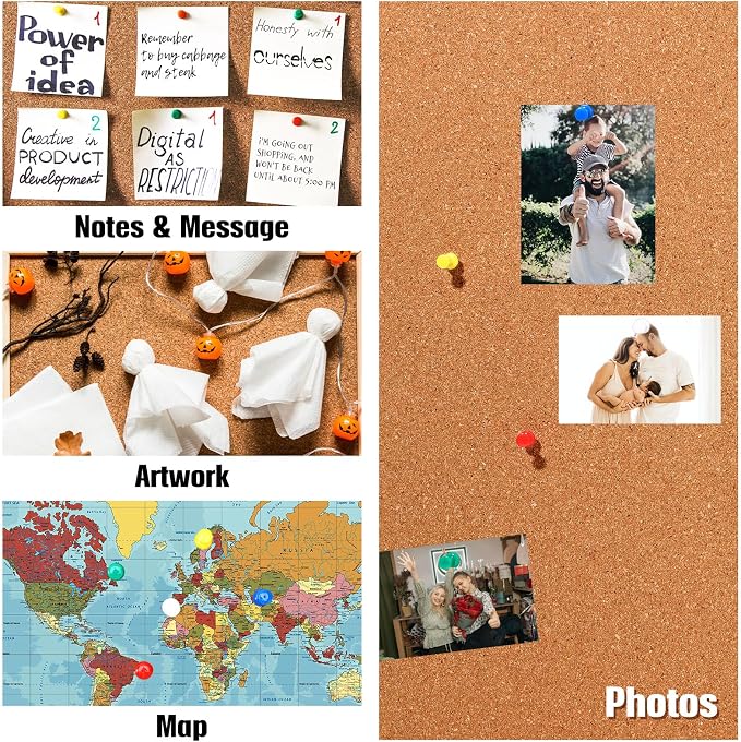 Crtiin 24 Pcs Cork Board Tiles Bulletin Boards 12"x12" 1/4" Thick Square - Image 5