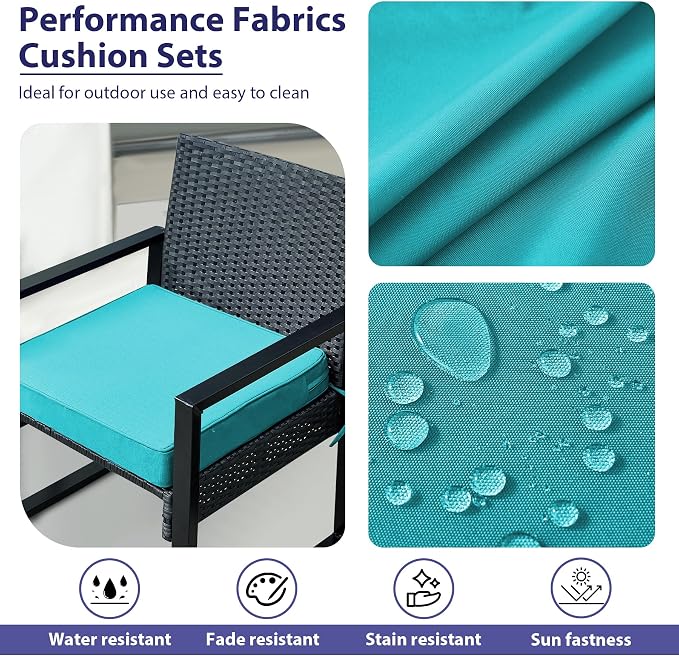 IPYNBAP Outdoor Chair Cushions Set of 4 -Waterproof Outdoor Seat Cushions - Image 3