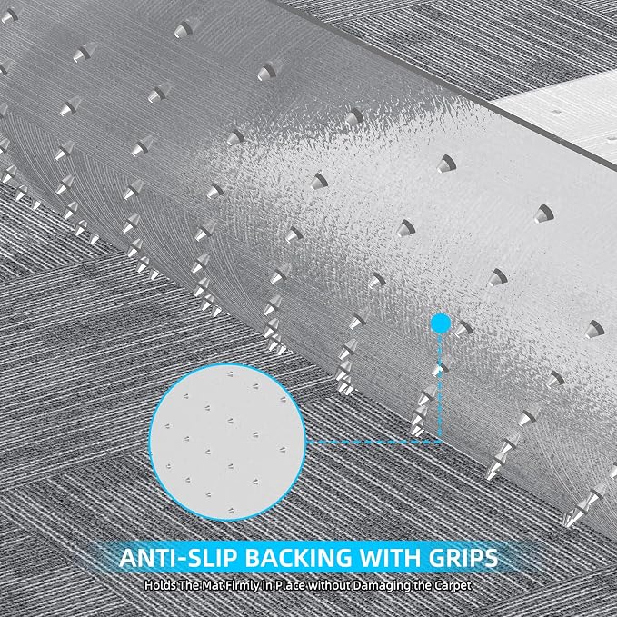 Office Chair Mat for Carpet, 32x48 Heavy Duty Clear Plastic Rolling Chair Mat - Image 8