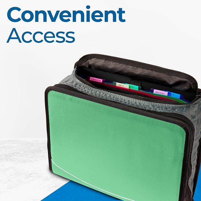 Case-it Mighty Zip Tab School Zipper Binder | 3-Inch O-Rings, 600-Sheet Capacity - Image 6
