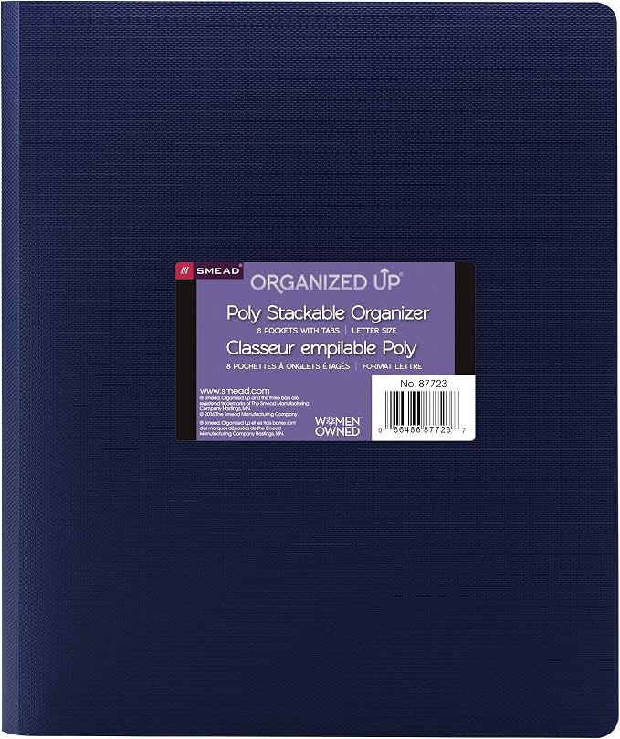 Smead Organized Up Multi Pocket Organizer, Eight Pockets, Letter Size, Dark Blue - Image 2