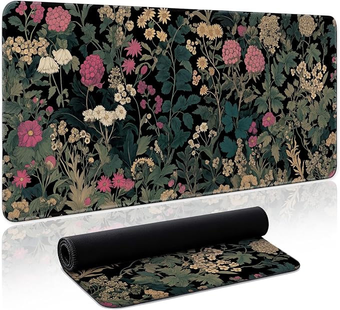 Aesthetic Desk Mat, Cute Vintage Garden Desk Pad Protector by Zotia