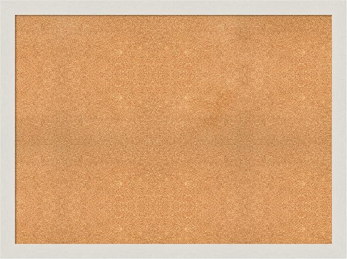 Amanti Art Natural Cork Board for Wall, 35x47 Vision Board with White Frame, Oversize Corkboard Office Decor for Home Organization, Country Rustic Corkboard Pinboard to Display Items for Home-DeskLoop Office