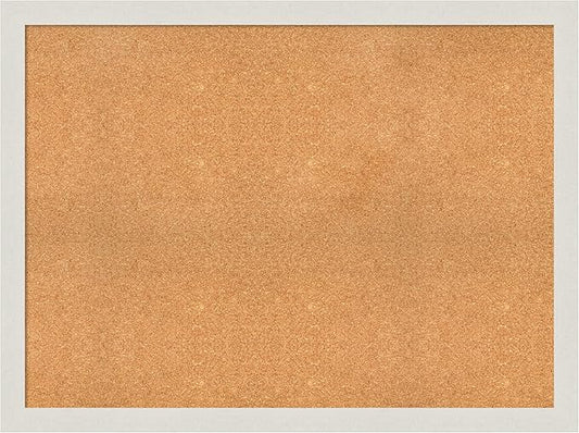 Amanti Art Natural Cork Board for Wall, 35x47 Vision Board with White Frame, Oversize Corkboard Office Decor for Home Organization, Country Rustic Corkboard Pinboard to Display Items for Home-DeskLoop Office