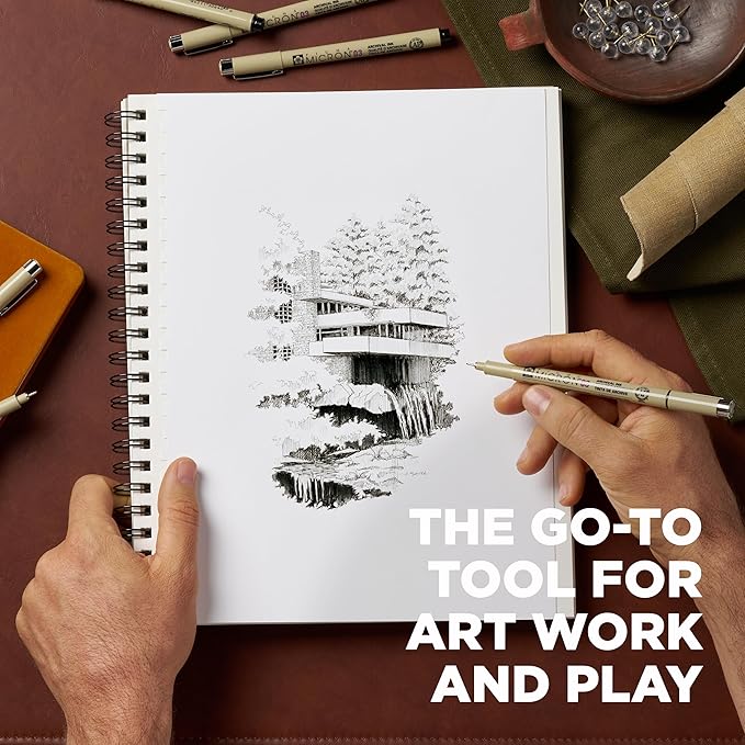 SAKURA Pigma Micron Fineliner Pens - Archival Black Ink Pens - for Writing, Drawing, or Journaling - Assorted Point Sizes - 10 Pack-DeskLoop Office