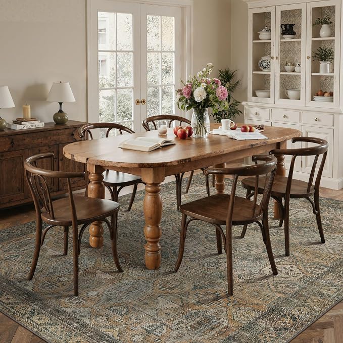 GENIMO 6x9 Area Rugs for Living Room, Machine Washable Non Slip Vintage Rugs - Image 4