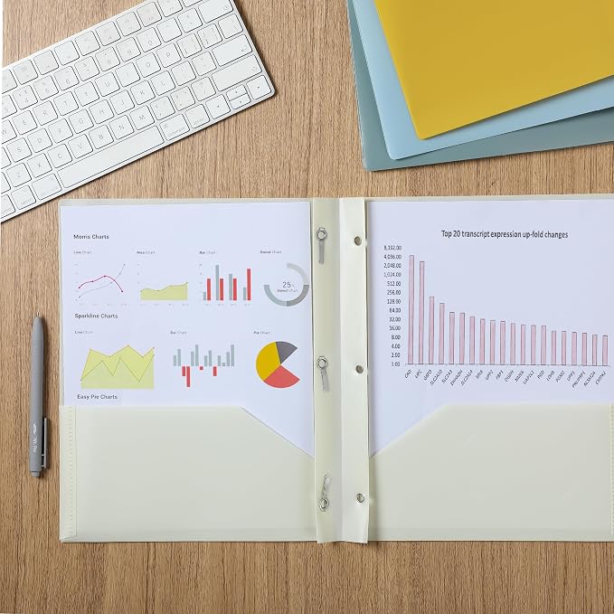 Mr. Pen- Plastic Folders with Pockets and Prongs, 5 Pack, Letter Size | - Image 5