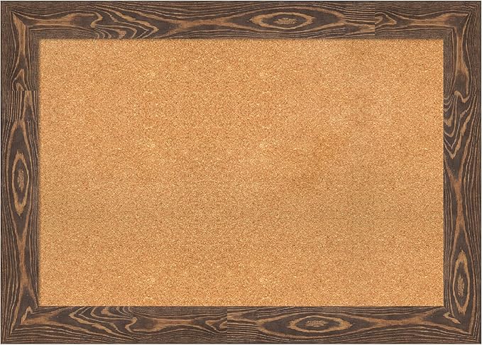 Amanti Art Natural Cork Board for Wall, 30x42 Vision Board with Brown Wood Frame, Large Corkboard Office Decor for Home Organization, Rustic Farmhouse Corkboard Pinboard to display items for home-DeskLoop Office