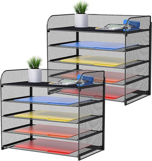 Vanulee 2 Pack Legal/A4/Letter Size Desk Paper Organizer Desktop File Organizer by Vanulee