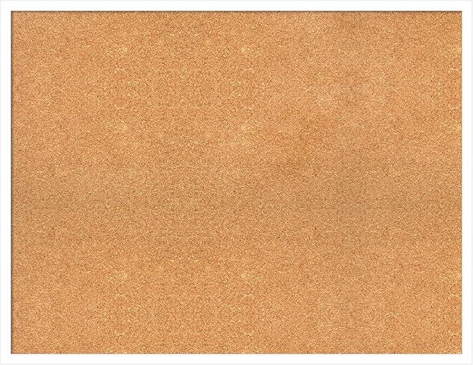 Amanti Art Natural Cork Board for Wall, 27x35 Vision Board with White Frame, Large Corkboard Office Decor for Home Organization, Modern Corkboard Pinboard to Display Items for Home Organization in-DeskLoop Office