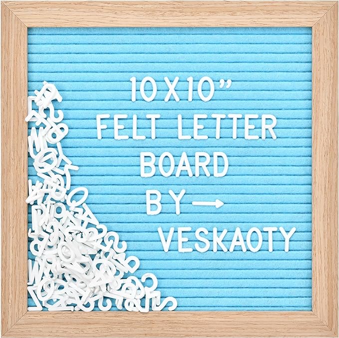 Felt Letter Board with 294 Letters, Numbers & Symbols by VESKAOTY