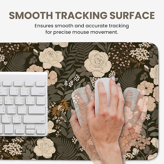 Aesthetic Desk Mat, Cute Wild Rose Desk Pad Protector - Image 4