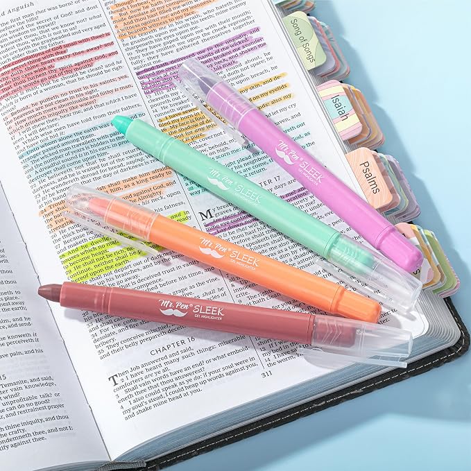Mr. Pen- No Bleed Gel Highlighters, 8 Pack | Bible Highlighters and Pens No - Image 8