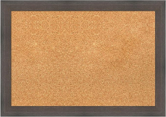 Amanti Art Natural Cork Board for Wall, 19x27 Vision Board with Brown Wood Frame, Medium Corkboard Office Decor for Home Organization, Rustic Farmhouse Corkboard Pinboard to display items for home-DeskLoop Office