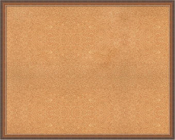 Amanti Art Natural Cork Board for Wall, 32x40 Vision Board with Bronze Frame, X-Large Corkboard Office Decor for Home Organization, Modern Corkboard Pinboard to Display Items for Home Organization in-DeskLoop Office