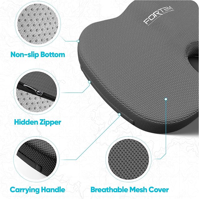 FORTEM Seat Cushion, Office Chair Cushion, Memory Foam Car Seat Cushions - Image 5